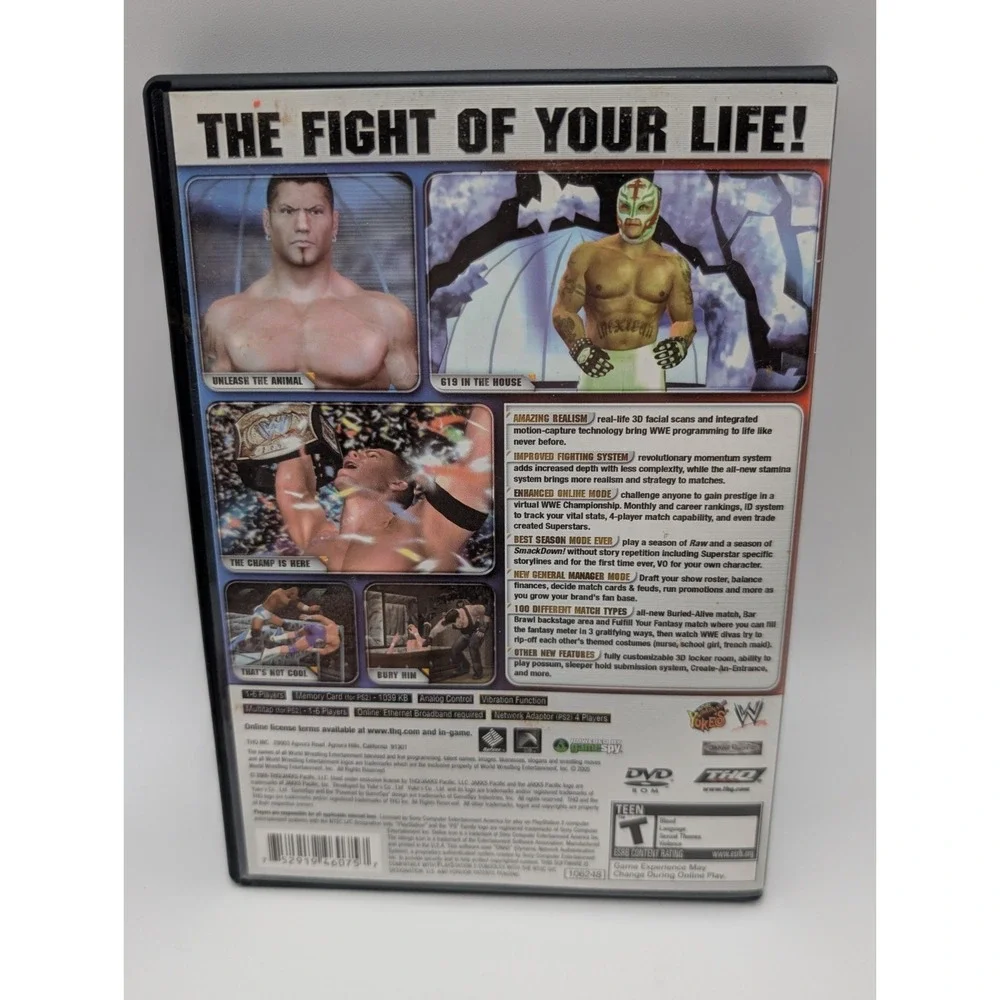 WWE SmackDown vs. Raw 2006 (Sony PlayStation 2, 2005) Ps2 Near Mint Disc